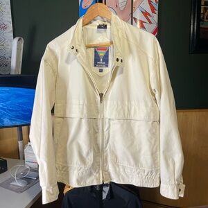 Light Cream Men's Zip-Up Lightweight Shirt Jacket vintage 80’s mighty Mac
